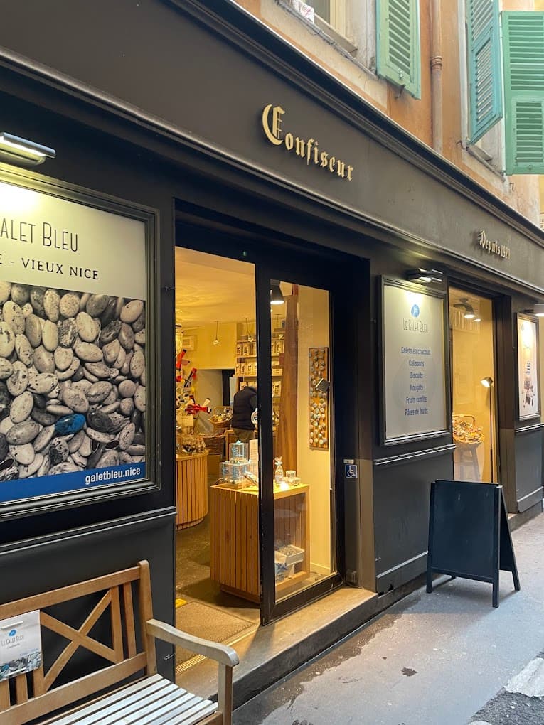 Façade de la boutique Le Galet Bleu, 29 rue Benoit Bunico, Vieux-Nice